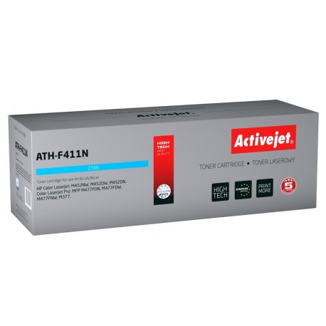 Activejet ATH-F411N tooneri kassett (asendus HP 410A CF411A; Supreme; 2300 lehte; tsüaan)