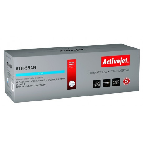 Activejet toonerkassett ATH-531N asendus HP 304A CC531A, Canon CRG-718C, Supreme 2900pages, tsüaan