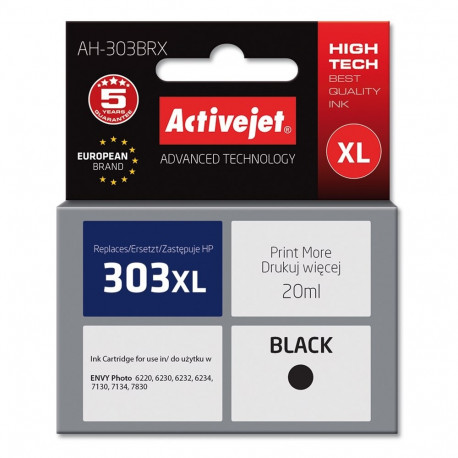 Activejet AH-303BRX tindikassett (asendus HP 303XL T6N04AE; premium; 20ml; must)