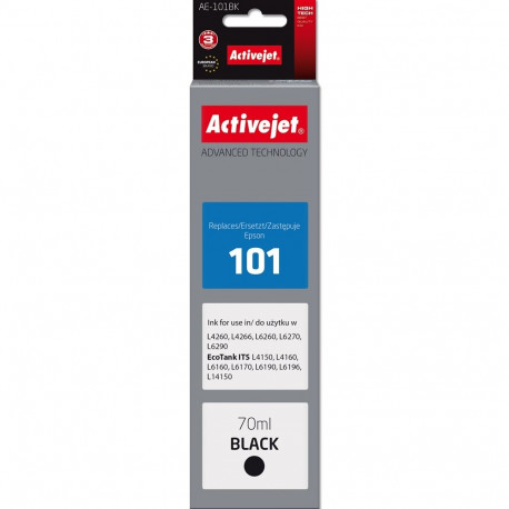 Activejet AE-101BK tindipudel (asendus Epson 101; Supreme; 70 ml; must)