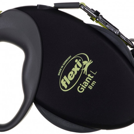 TRIXIE NEON GIANT L 8 m must, kollane koera automaatne jalutusrihm