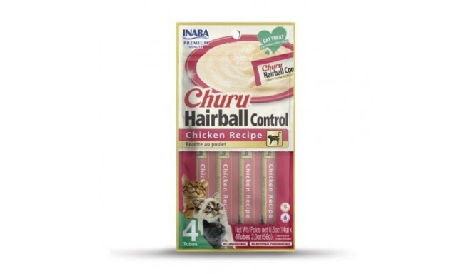INABA Churu Hairball Chicken - cat treat - 4x14 g