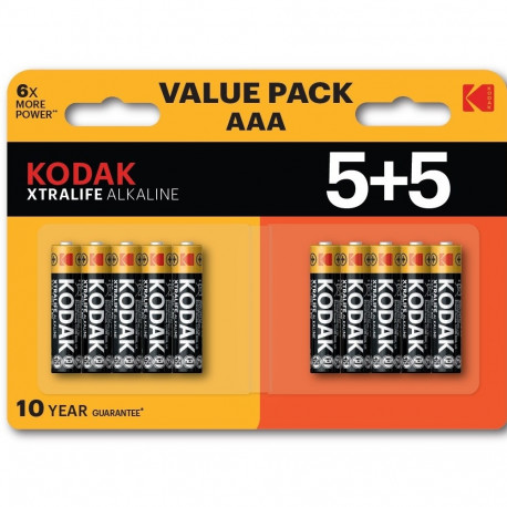 Kodak XTRALIFE Alkaline AAA Battery 10 (5+5 pack)