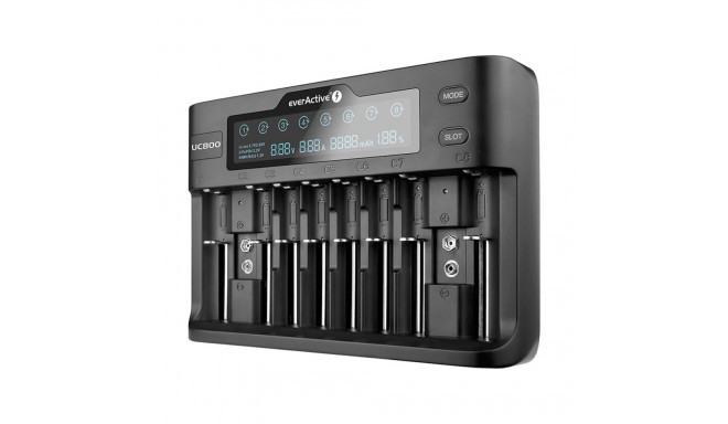 Laadija silindrilistele Li-ion ja Ni-MH akudele everActive UC-800