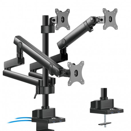Maclean MC-811 Monitor Bracket Desk Mount Holder For 3 LCD LED Monitors USB 17'' - 27" 3 x 7kg VESA