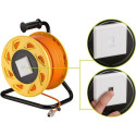 Goobay Portable RJ45 Network Cable Reel Extension, orange, 90m