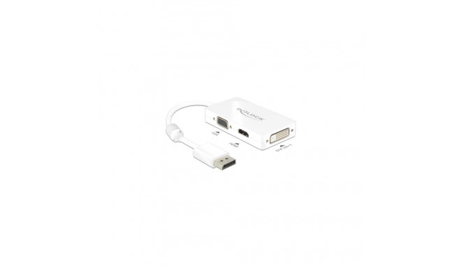 DeLOCK 0.16m DisplayPort/VGA+HDMI+DVI-D VGA (D-Sub)+ HDMI + DVI White