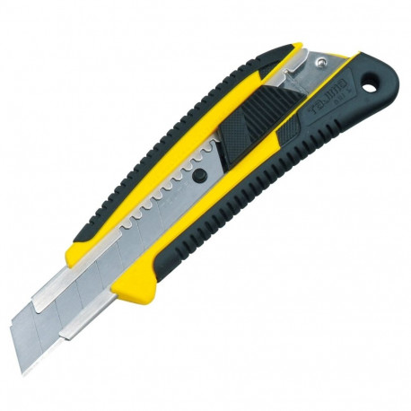 Heavy Duty cutter with comfort-grip handle 18 mm, automatic lock, 12 pcs/display