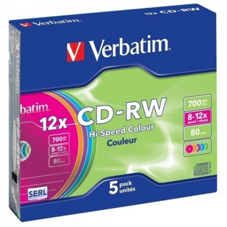 Verbatim CD-RW 8-12x 700MB 5P SL (43167)