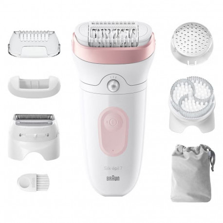 Braun Silk-épil Series 7 7-060 märg ja kuiv valge/roosa epilaator