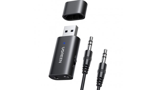 Ugreen saatja/vastuvõtja Bluetooth 5.0 juhtmevaba audioadapter 3.5 mm mini jack must (CM523 60300)
