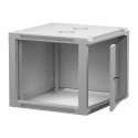 NETRACK 019-090-66-021 Netrack wall/hanging cabinet 19,9U/600 mm,glass door,grey,remov. side pan.