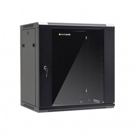 NETRACK 019-120-645-022 Netrack seinakapp/riputatav kapp 19-tolline, 12U/450 mm, klaasuksega, must, 