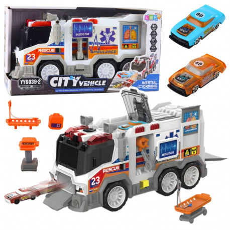 linnakiirabi meditsiinisõiduk mootoriga tulede ja helidega