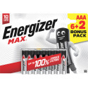 Energizer battery Alkaline Max AAA DHP8 6+2