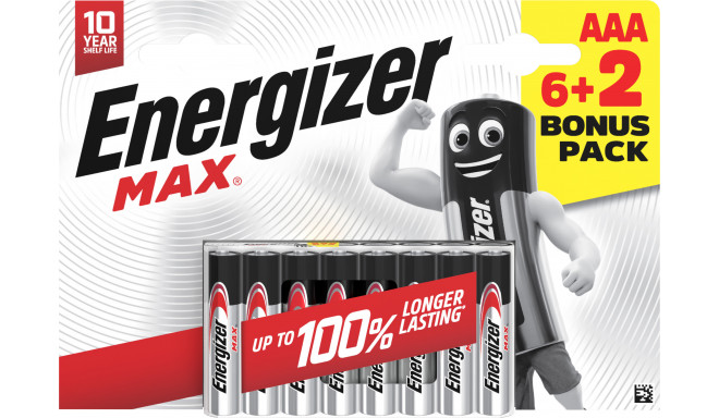 Energizer battery Alkaline Max AAA DHP8 6+2