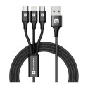 Evelatus - Evelatus Data cable 3in1 (Ligtning, Type-C, Micro USB ) LTM01 Black