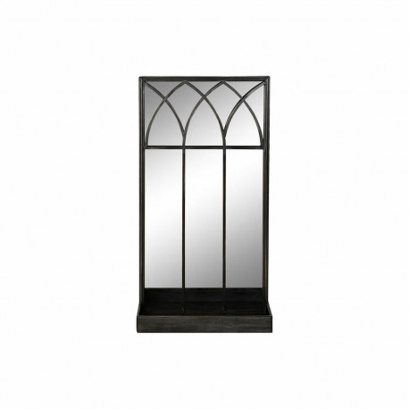 Mirror with Mounting Bracket DKD Home Decor Black Metal Mirror 40 x 12 x 80 cm
