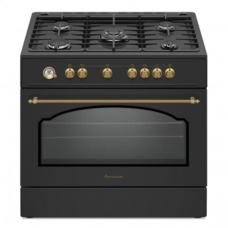 Ravanson Retro KWGE–90AR gas and electric cooker (black)