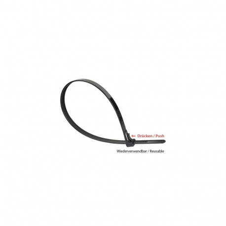 Alcasa KAB-R15S72 cable tie Releasable cable tie Nylon Black 100 pc(s)