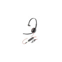 HP Poly Blackwire 3215 Monaural USB-C Headset +3.5mm Plug +USB-C/A Adapter
