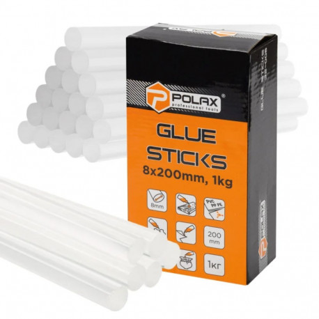 Līmes ieliktņi līmes pistolei  8х200 mm 1kg caurspīdīgi, Polax