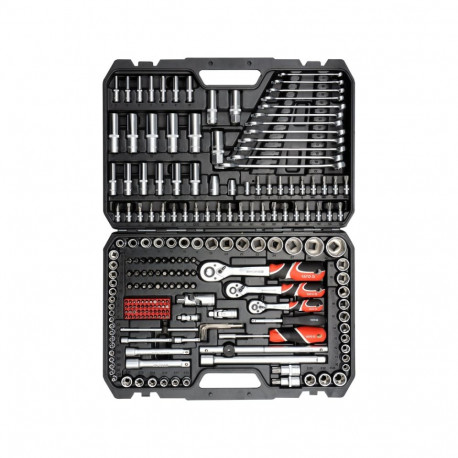 Yato YT-38841 Mutrivõtmete komplekt, 216tk, 1/4", 3/8", 1/2", 72 hammast, AS-Drive, CRV, S2