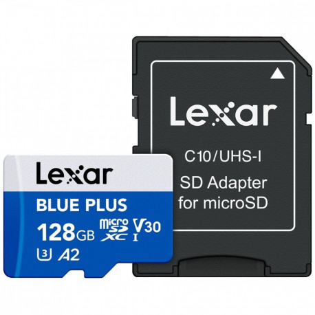 MicroSD 128GB C10 A2 U3 V30 170MB/s sinine Plus mälukaart