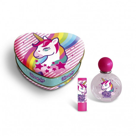 CARTOON UNICORN CORAZÓN ESTUCHE METAL LOTE 4 pz