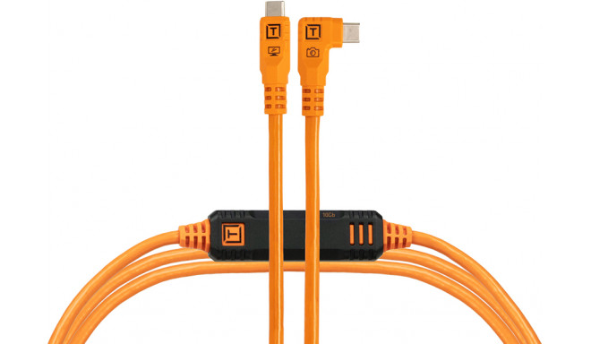 Tether Tools kaabel USB-C - USB-C TetherPro Optima 10G Right Angle 3m, oranž (CUC10RTG2B-ORG)