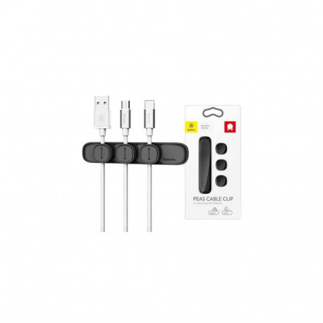 Baseus Cable Clip Peas Black (ACWDJ-01)