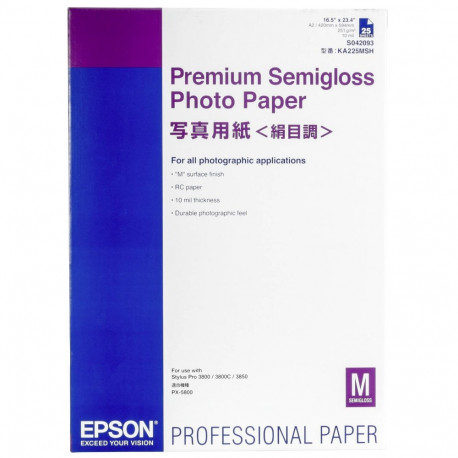 Epson Premium Semigloss Photo A2, 25 sheet, 251g    S042093