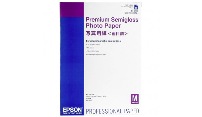Epson Premium poolläikiv fotopaber A2, 25 lehte, 251g S042093