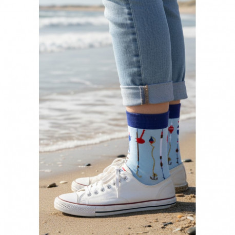 SOKISAHTEL WATER sinised mereteemalised puuvillased sokid 444, 446