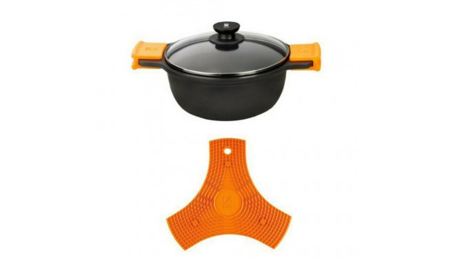 Casserole with glass lid BRA A270332 8,3 L Ø 32 cm Black Metal Aluminium Cast aluminium