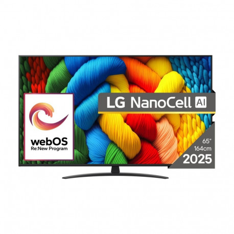 LG nutiteler NanoCell AI 65NANO81A3A 165.1cm (65") 4K Ultra HD Wi-Fi, must