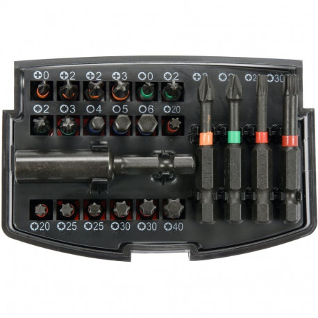 Yato YT-04621 Löökkeermikute komplekt, 23tk, 25mm, 50mm, 1/4", S2, CrV, GRD, karp