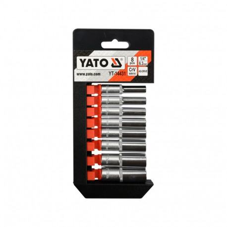 Yato YT-14431 Socket set HEX 1/4", 8pcs, 6.3mm, CrV 50BV30, AS-DRIVE, GRE