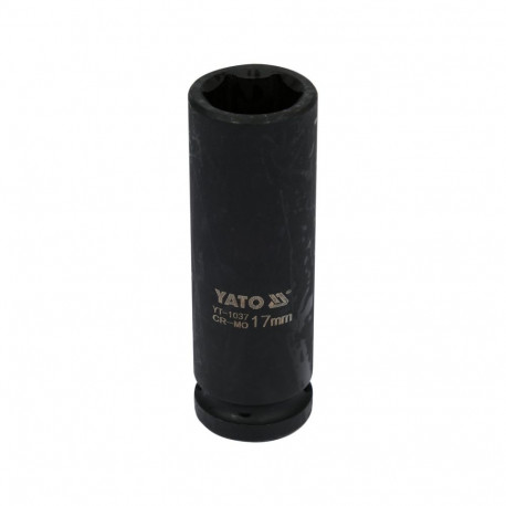 Yato impact socket YT-1037, 17mm, 1/2", 78mm, hexagonal, long, CrMo SCM-440, phosphated