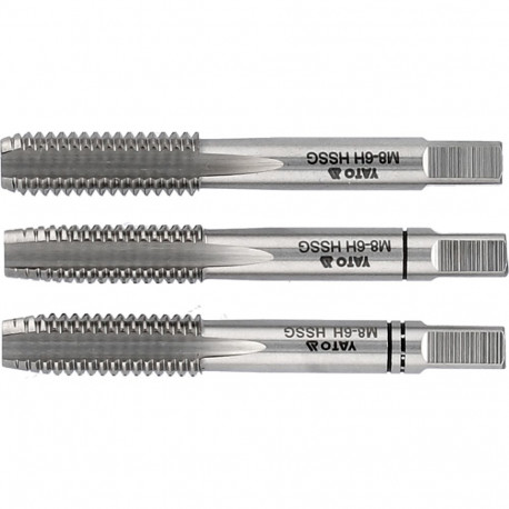 Yato hand tap YT-2937, M10, 3 pcs, HSS M2, 70 mm, 1.5 mm, 24 mm, 7 mm, metric thread, 3-stage accura