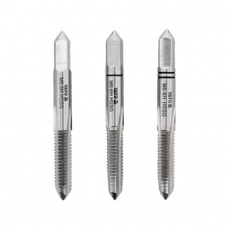 Yato käsikeermekeermestaja YT-2933, M6, 3 tk, HSS M2, 50 mm, 1 mm, 19 mm, 6 mm, DIN 352, meetermõõdu