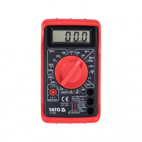 Yato YT-73080 digital multimeter, 0-500V AC/DC, 0-5A DC, 0-2MΩ, LCD, holster, signal generator 5Vpp 