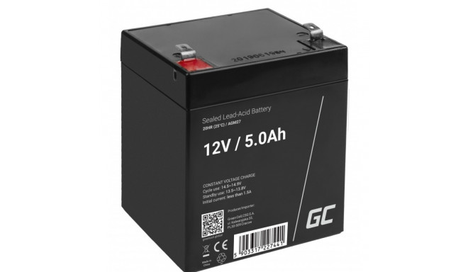 Product Specifications & Overview: 12V 5Ah AGM Battery
This is a Sealed Lead Acid (