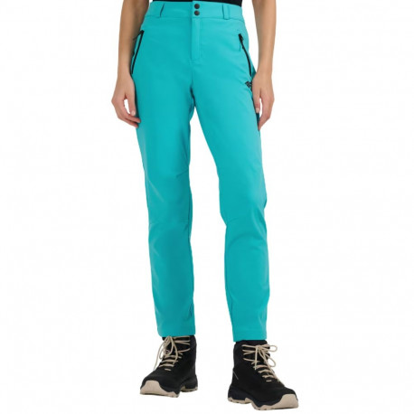 Spodnie trekkingowe damskie 4F softshell FNK F0988 błękit turkusowy 4FWAW25TFTRF0988 48S XL