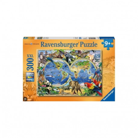 Ravensburger pusle 300 tk Maailma atlas loomadega