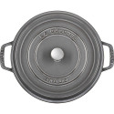 Staub ümmargune cocotte, 26cm malmist, grafiithall