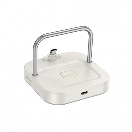 Hoco Desktop charger Hoco 2in1 USB C PD QC 3A 30W + wireless charging 5W CQ16B milky white