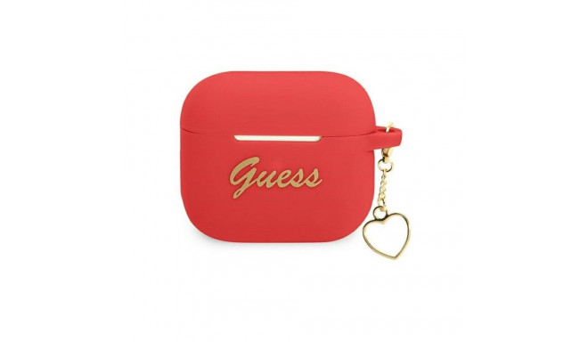 Guess Apple AirPods 3 cover Silicone Charm Heart Collection Red