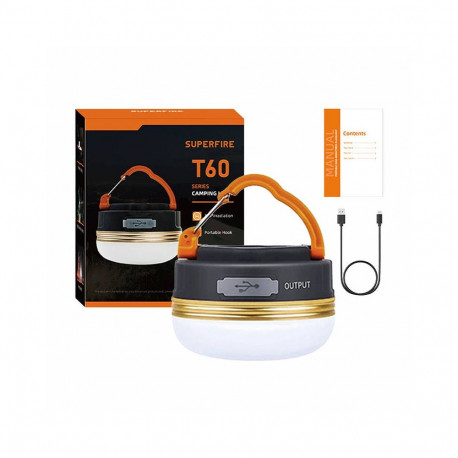 Camping lamp Superfire T60, 2,5W, 1000mAh