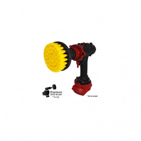 Premium Drill Brush For Professional Cleaning - Medium Soft, Yellow, 10 cm